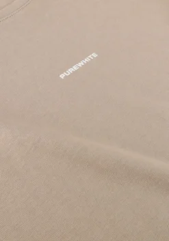 taupe purewhite t-shirt pure logo tee