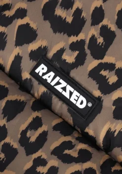 taupe raizzed gewatteerde jas lima allover