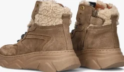 taupe red-rag hoge sneakers 13332