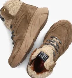 taupe red-rag hoge sneakers 13332