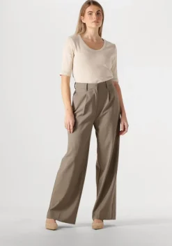 taupe second female pantalon carlane trousers
