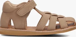 taupe shoesme platte sandalen cs24s017