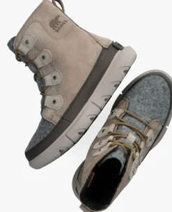 taupe sorel enkelboots explorer ii joan faux felt wp