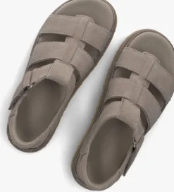 taupe ugg platte sandalen w goldenstar strap