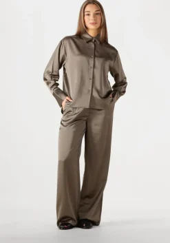 taupe withblack pantalon wblmilan sateen wide pant