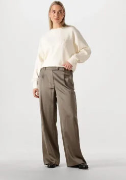 taupe withblack pantalon wblmilan sateen wide pant