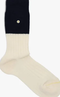 witte alfredo gonzales sokken merino cosy rib two tone