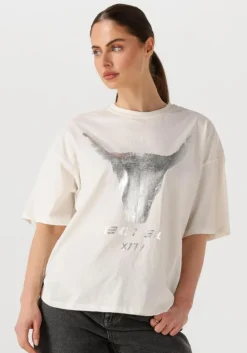witte alix the label t-shirt ladies knitted silver bull t-shirt