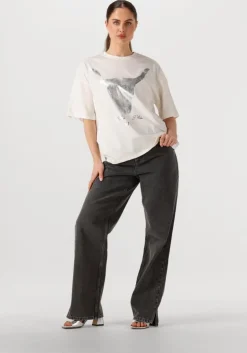 witte alix the label t-shirt ladies knitted silver bull t-shirt