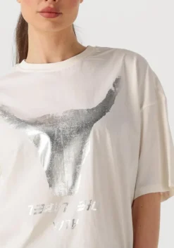 witte alix the label t-shirt ladies knitted silver bull t-shirt