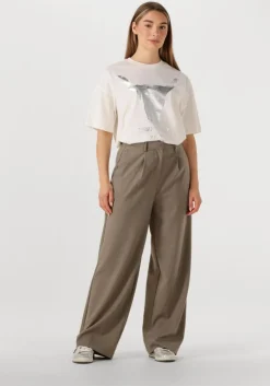 witte alix the label t-shirt ladies knitted silver bull t-shirt