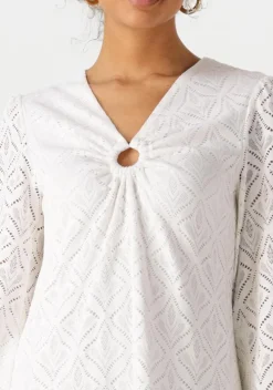 witte ana alcazar maxi jurk maxi dress longsleeve