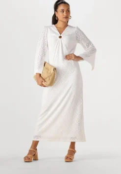 witte ana alcazar maxi jurk maxi dress longsleeve