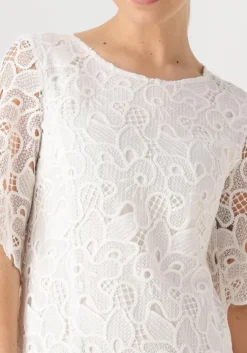 witte ana alcazar midi jurk dress sleeves 041092-3634