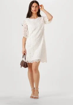 witte ana alcazar midi jurk dress sleeves 041092-3634