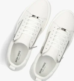 witte antony morato lage sneakers zipper animal