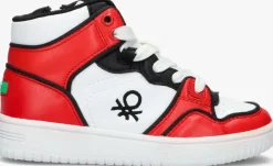 witte benetton hoge sneakers rod