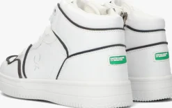 witte benetton hoge sneakers reflective