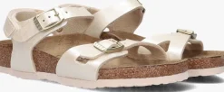 witte birkenstock platte sandalen rio as kids