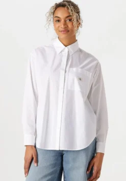witte calvin klein blouses woven label relaxed shirt
