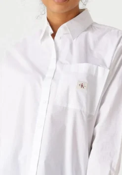 witte calvin klein blouses woven label relaxed shirt