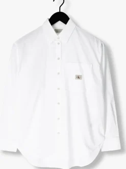 witte calvin klein blouses woven label relaxed shirt