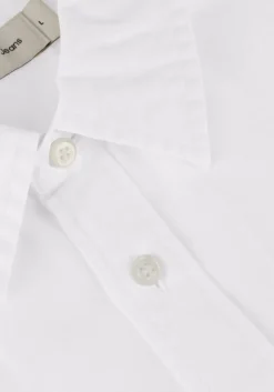 witte calvin klein casual overhemd linen cotton s/s shirt