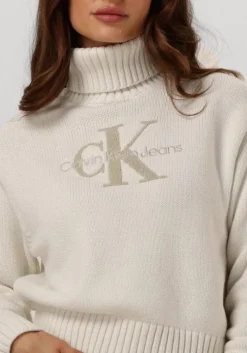 witte calvin klein coltrui chenille monologo sweater