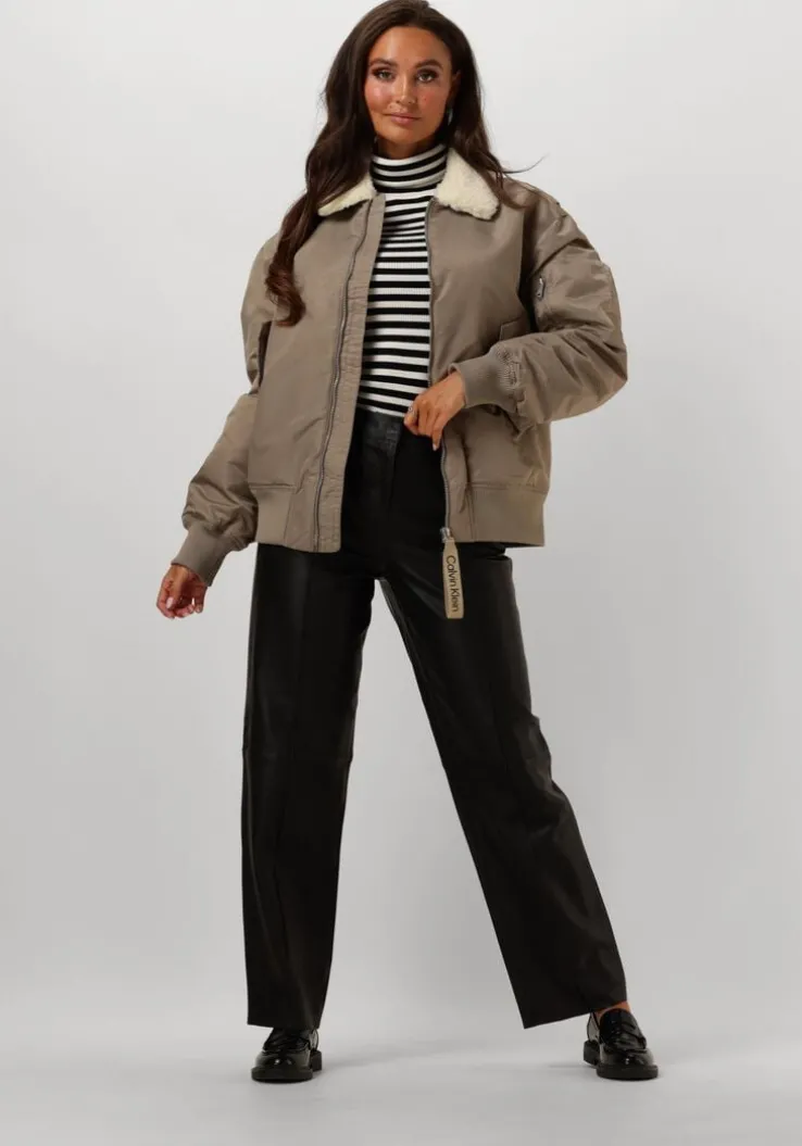 witte calvin klein coltrui woven label roll neck sweater