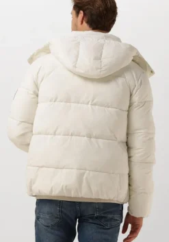 witte calvin klein gewatteerde jas essentials non down jacket