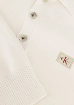 witte calvin klein polo cotton polo sweater