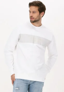 witte calvin klein sweater blocking institutional crew neck