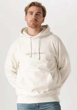 witte calvin klein sweater chenille monologo hoodie