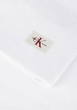 witte calvin klein top woven label rib sleeveless top