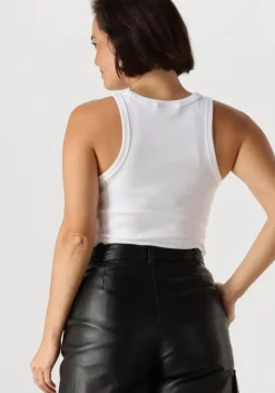 witte calvin klein top woven label rib tank top