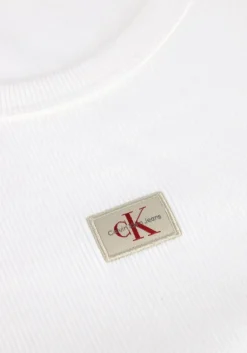 witte calvin klein top woven label rib tank top