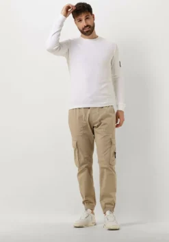 witte calvin klein trui badge waffle ls tee