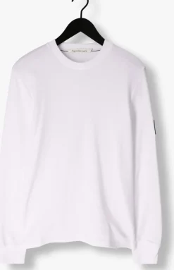 witte calvin klein trui badge waffle ls tee