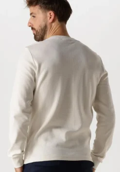 witte calvin klein trui woven label waffle ls tee