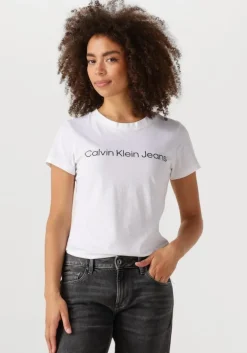 witte calvin klein t-shirt core instit logo slim fit tee