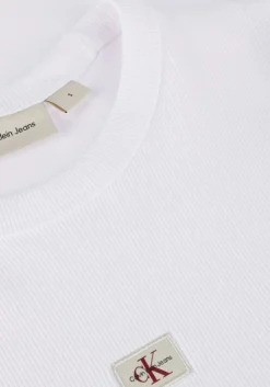 witte calvin klein t-shirt woven label rib fitted tee