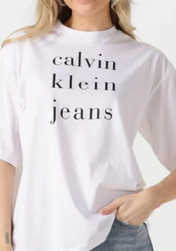 witte calvin klein t-shirt ss ckj logo tee