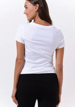 witte calvin klein t-shirt ck embroidery stretch