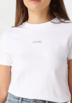 witte calvin klein t-shirt placed institutional baby tee