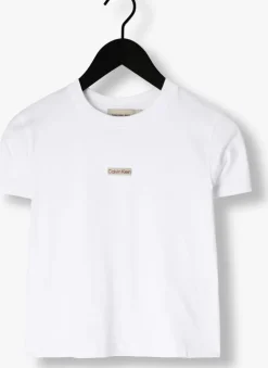 witte calvin klein t-shirt placed institutional baby tee