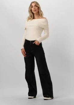 witte catwalk junkie trui off shoulder long sleeve knit