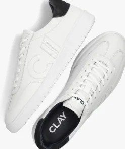 witte clay lage sneakers cl124h251