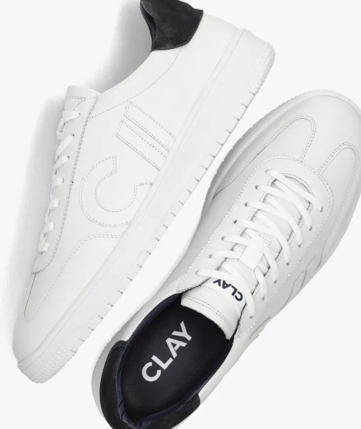 witte clay lage sneakers cl124h251