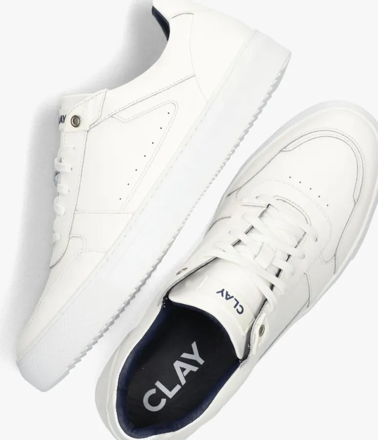 witte clay lage sneakers cl124h338
