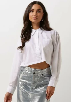 witte co'couture blouses cotton crisp cropped shirt